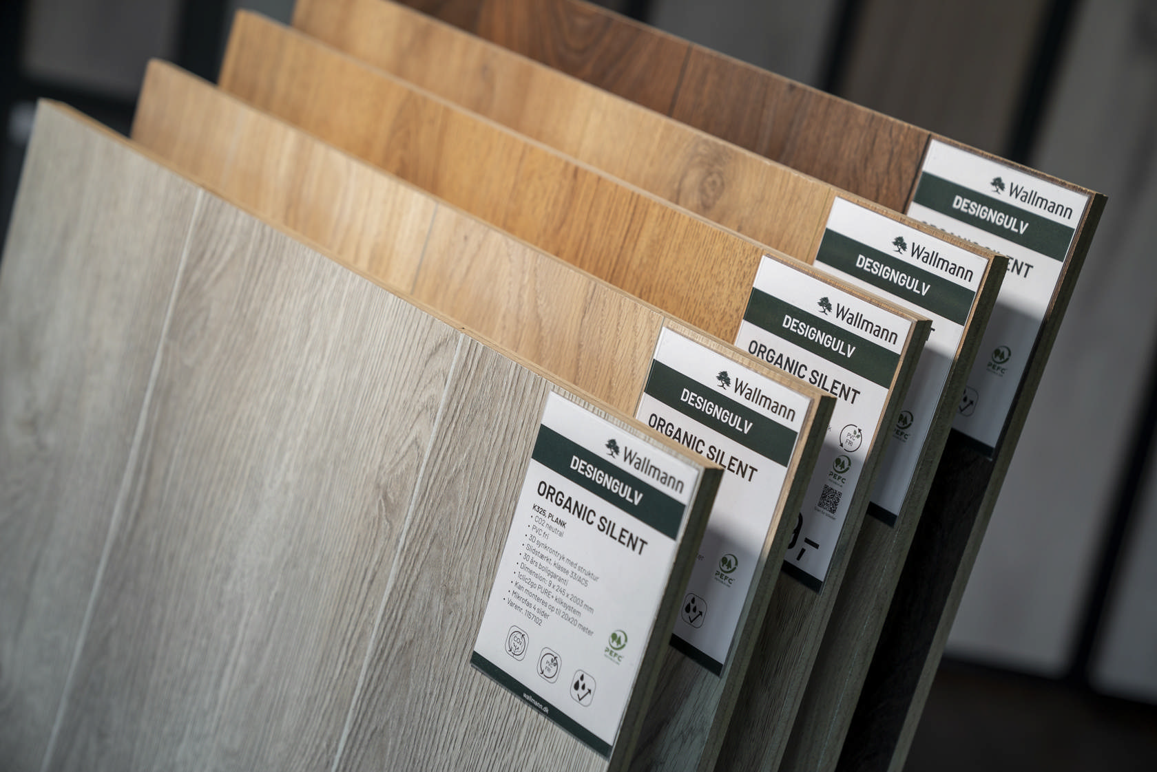 gulvprøver i en vippestander