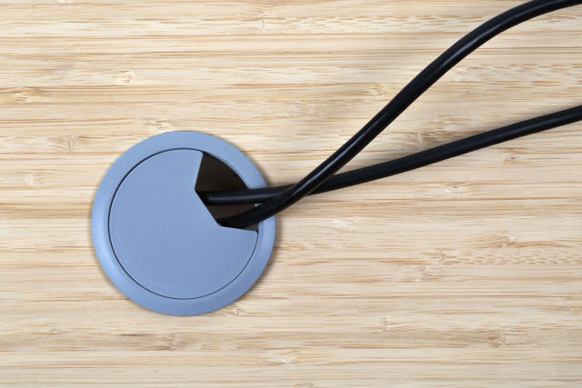 Kabelgennemføring til bordplade, ABS silver