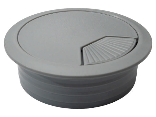 Kabelgennemføring til bordplade, ABS silver