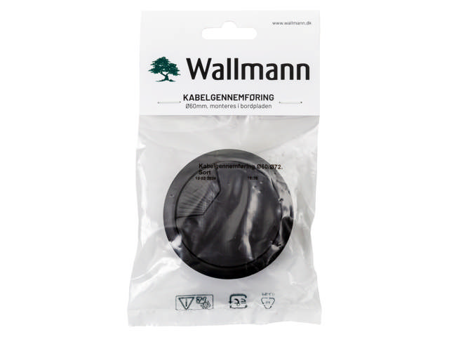 Kabelgennemføring til bordplade, ABS sort